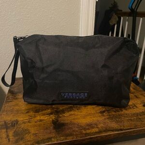 Versace Black Toiletry Bag with Blue Logo